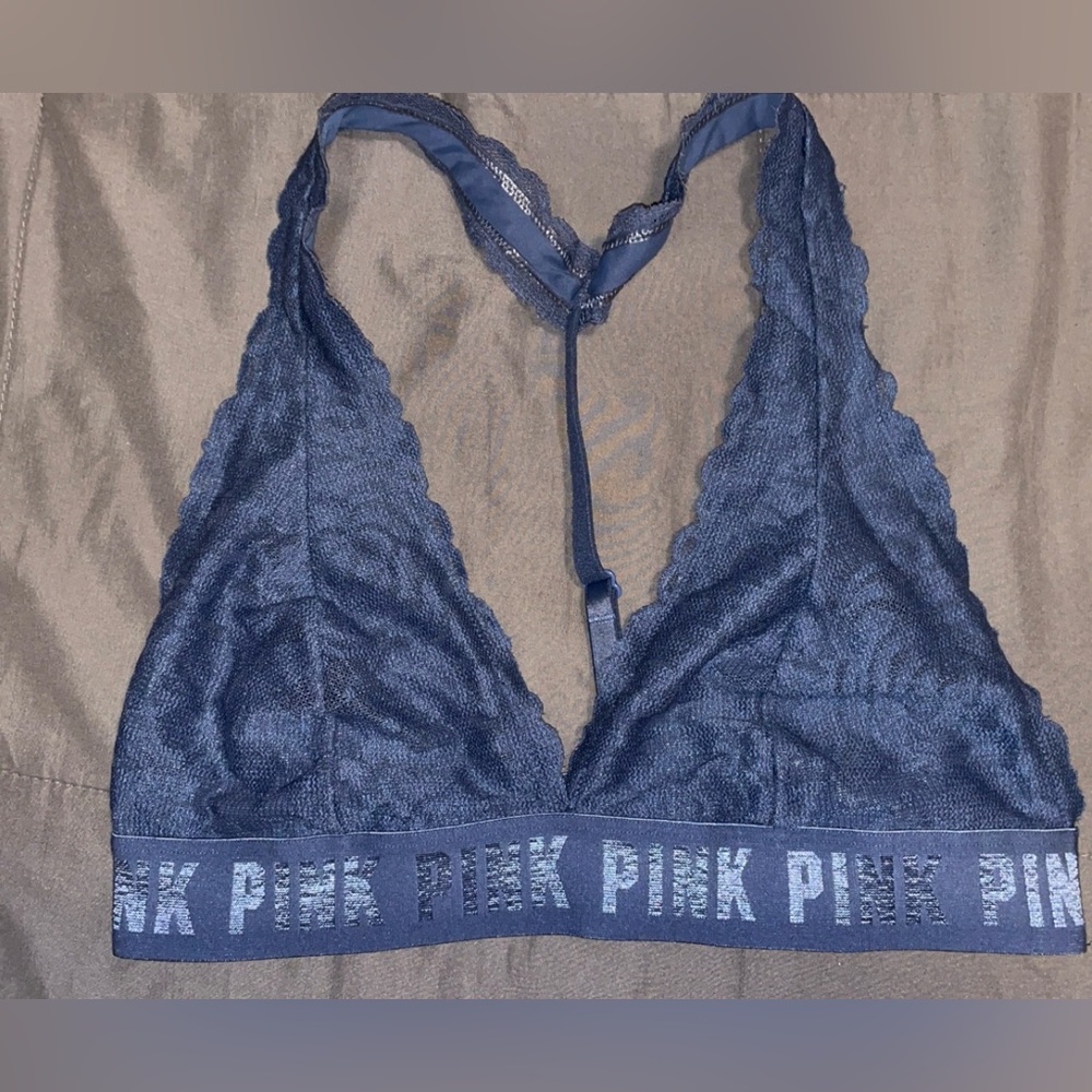 PINK Victoria's Secret Navy Lace Bralette